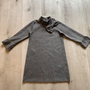 Shein‎ A-Line Knitted Dress with Neck Bow and Flared Sleeves